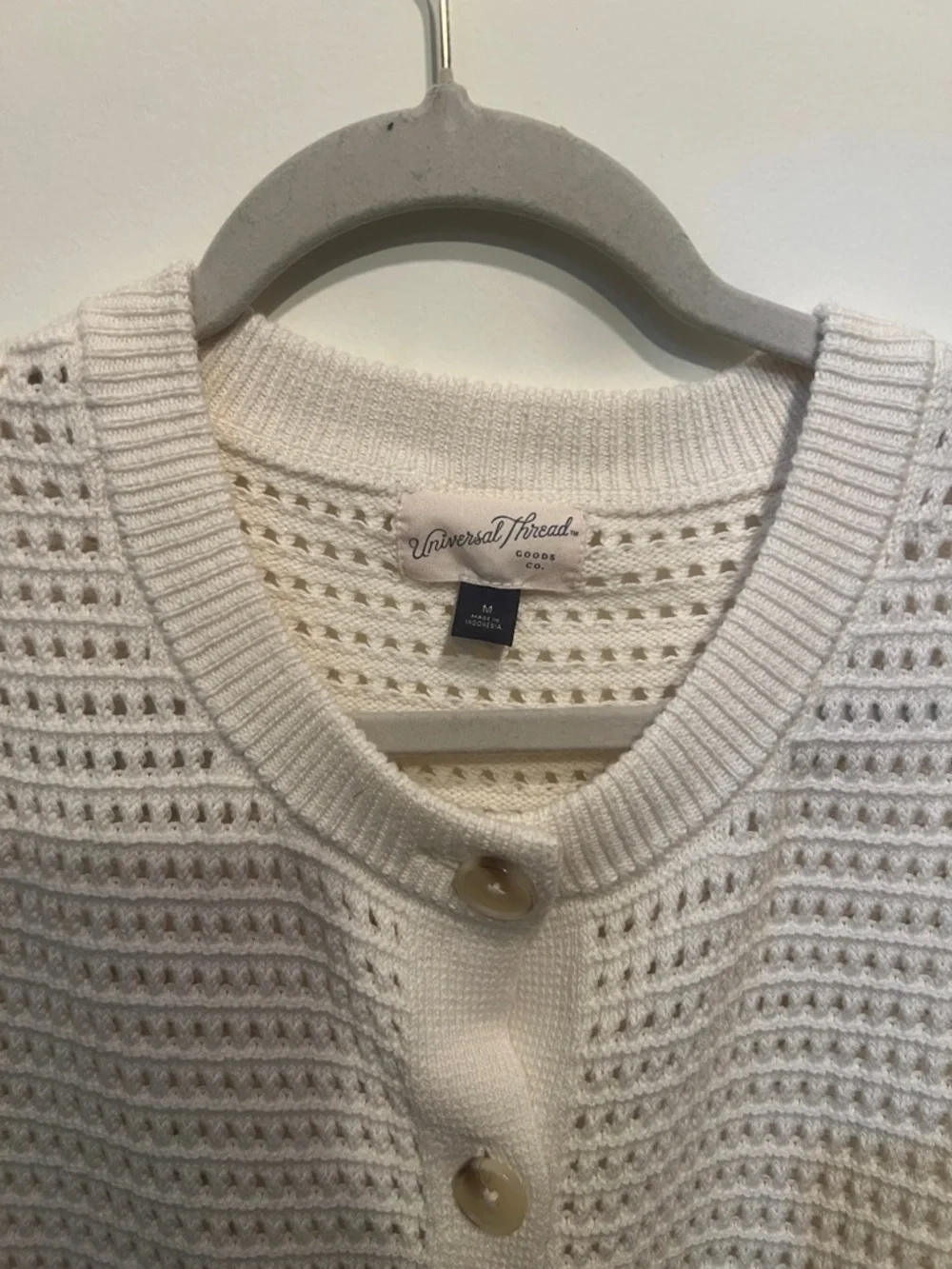 Universal Thread Cream Knit Button-Front Sweater Vest - Picture 2 of 3